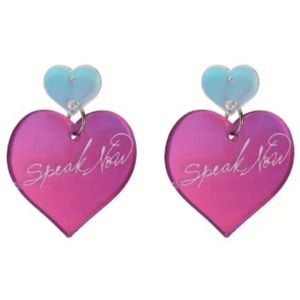 Speak Now Heart Earrings Acrylic Taylor Swift Swiftie Eras Jewelry Gift New